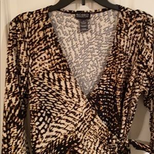 Soho animal print wrap dress size 12